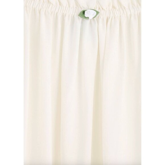 Sleeper Zephir Relaxed Ruffle Trim Maxi Dress White Womens Size Large - Picture 16 of 16